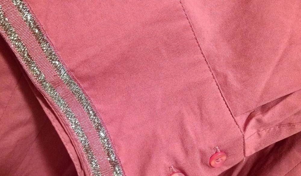 Bold & Gold Detailed, Burnt Orange Button Down Top - Picture 11 of 15